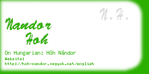 nandor hoh business card